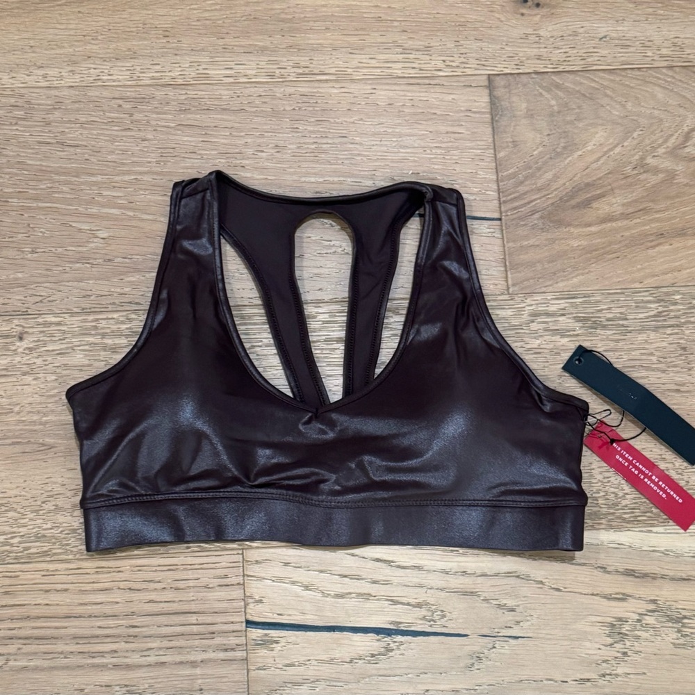 Women's Shiny Brown Sports Bra